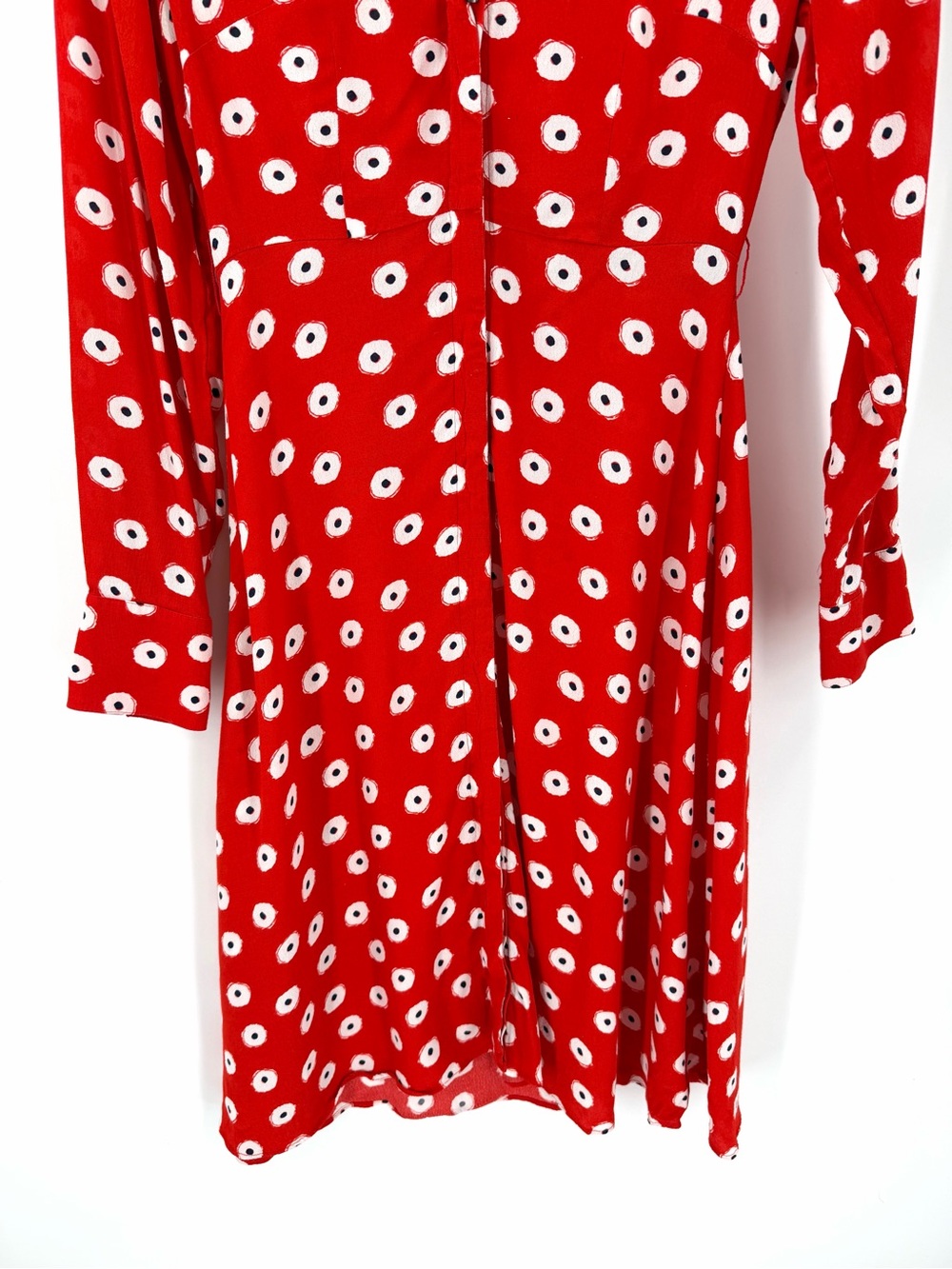 BODEN Jessica Long Sleeve Button Down Ref Polkadot Above Knee Flowy Dress - Picture 5 of 9